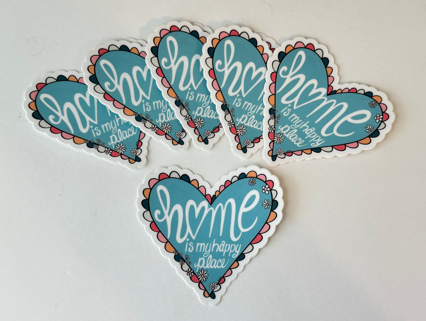 Blue Heartshaped sticker Vinyl Sticker
