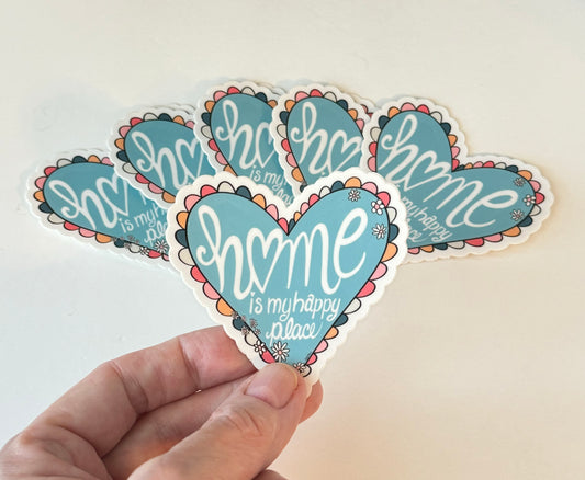 Blue Heartshaped sticker Vinyl Sticker