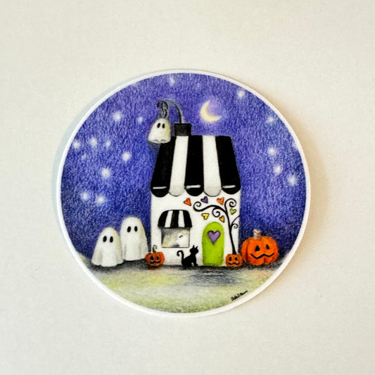 Halloween Night Ghost Vinyl Sticker