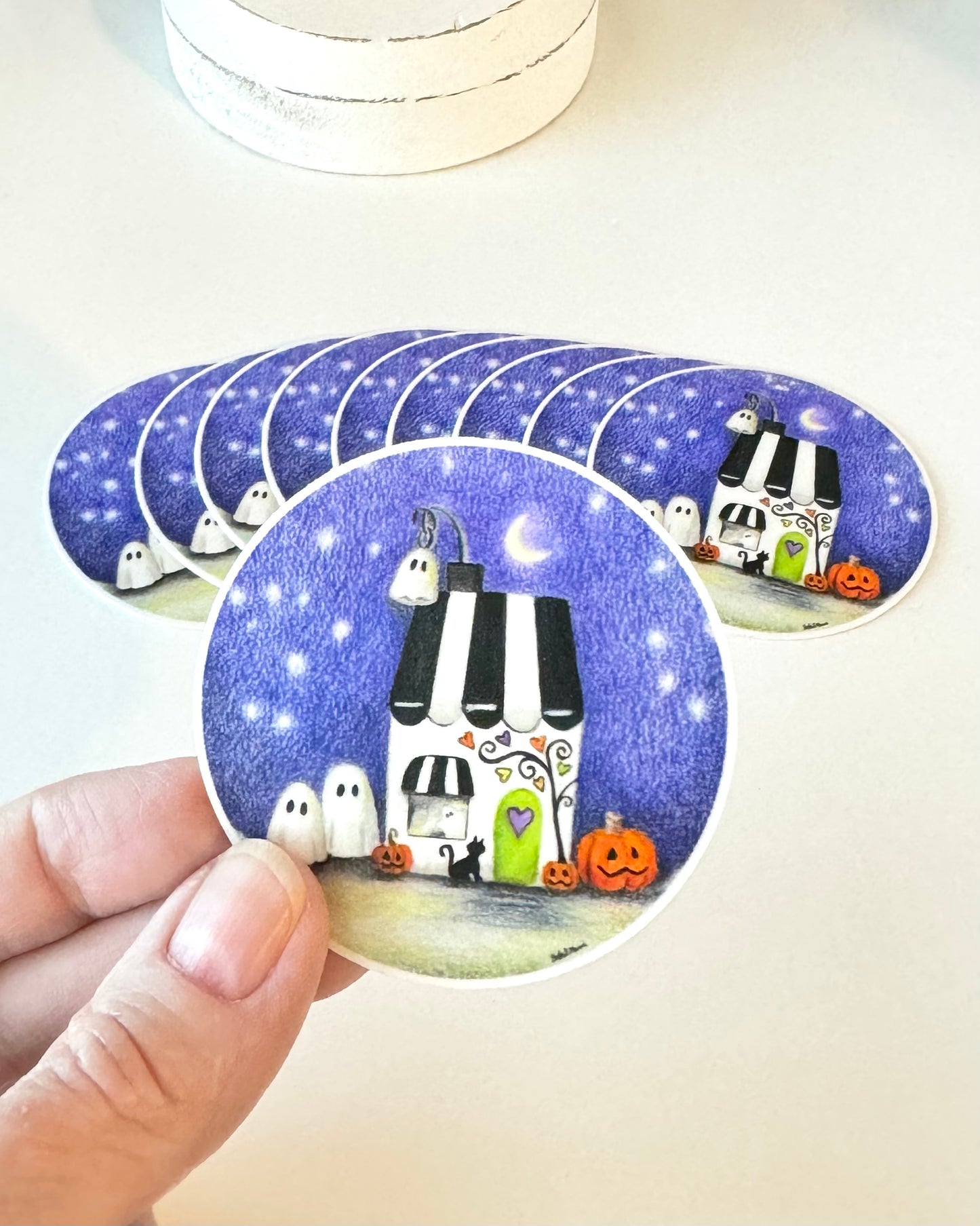 Halloween Night Ghost Vinyl Sticker