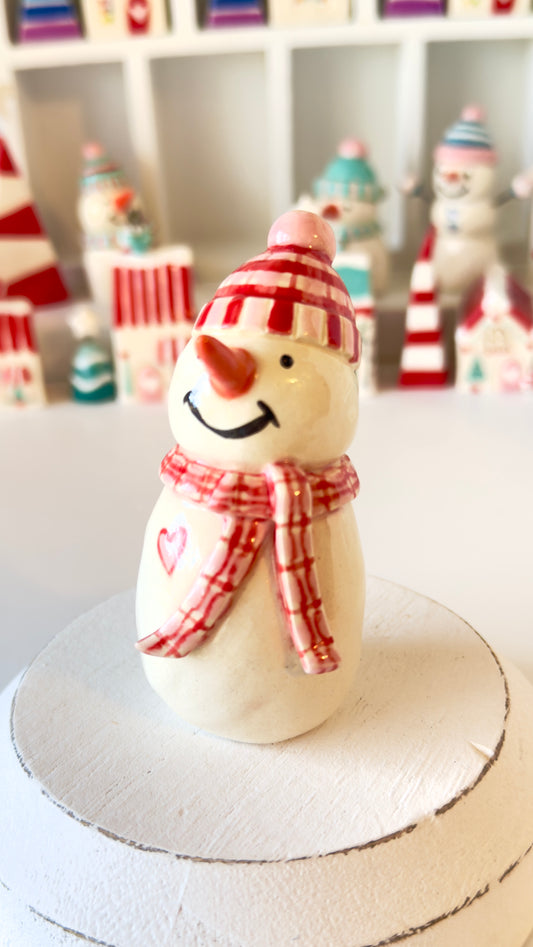 Large Red and Pink Snowman