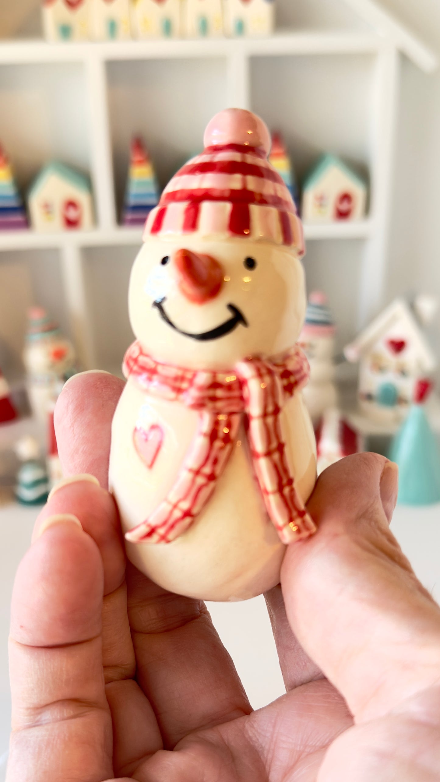 Large Red and Pink Snowman