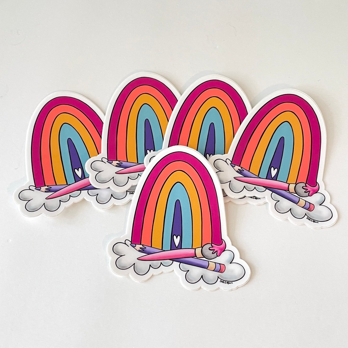 Rainbow paintbrush House Vinyl Sticker
