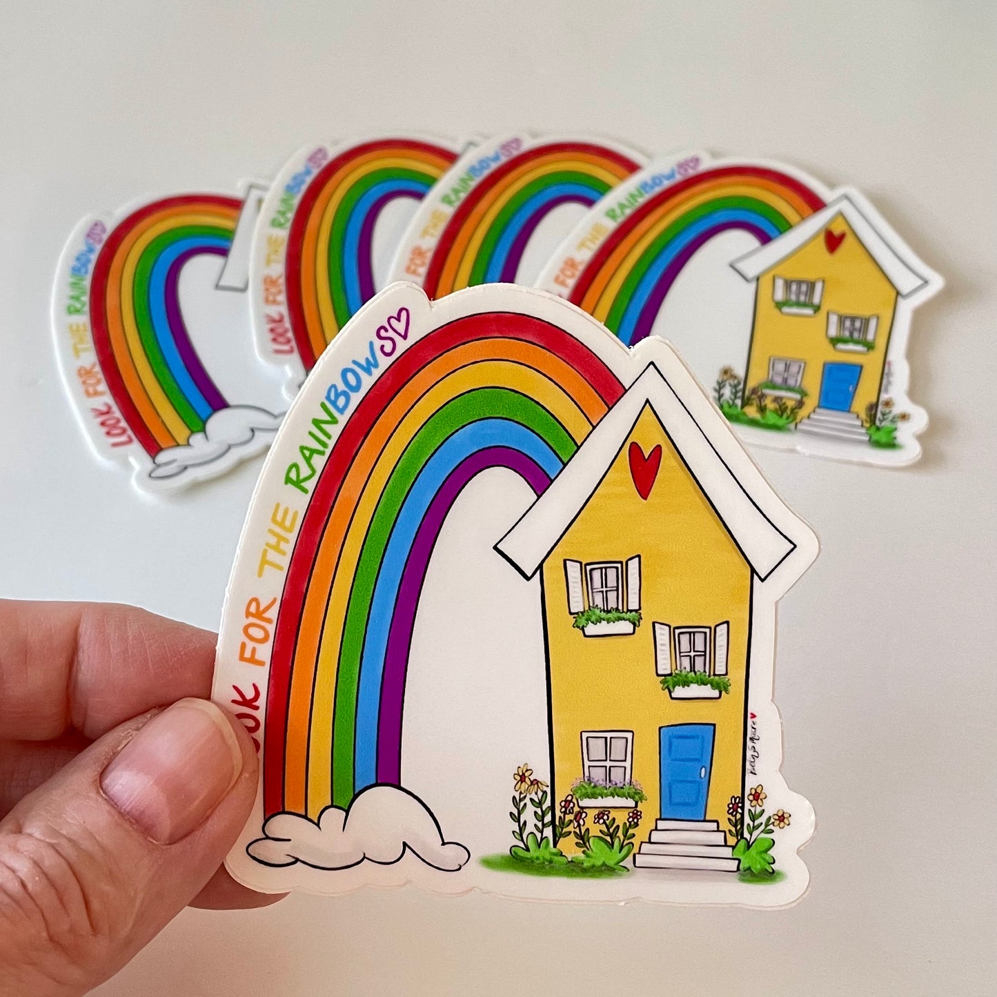 Yellow House Rainbow Vinyl Sticker