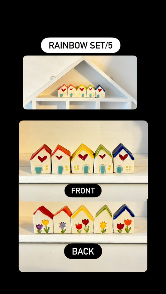 Tiny Rainbow/Garden House Set of 5