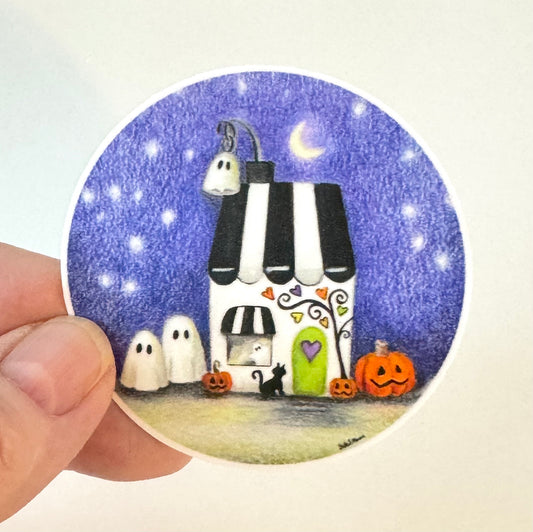 Halloween Night Ghost Vinyl Sticker