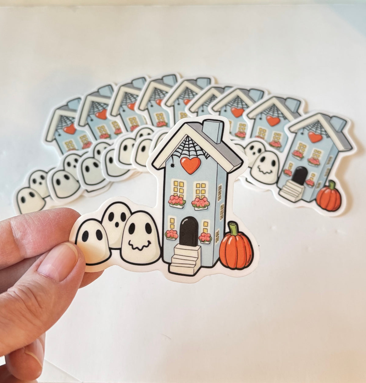 Halloween Haunted Ghost House Vinyl Sticker