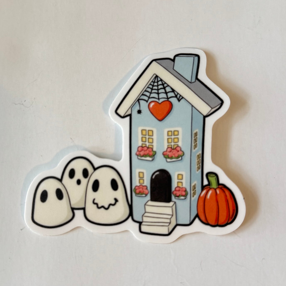 Halloween Haunted Ghost House Vinyl Sticker