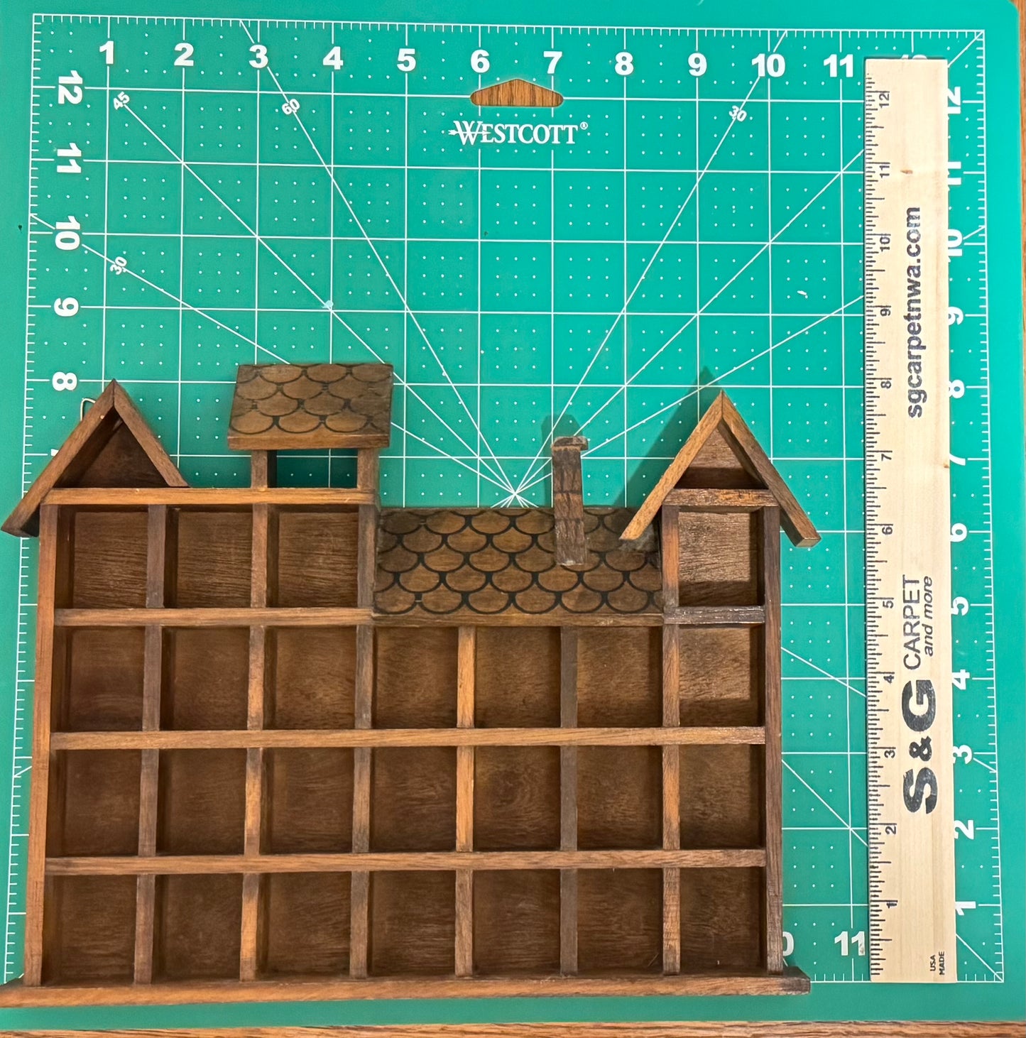 Vintage Wood House Shaped Wood Shelf