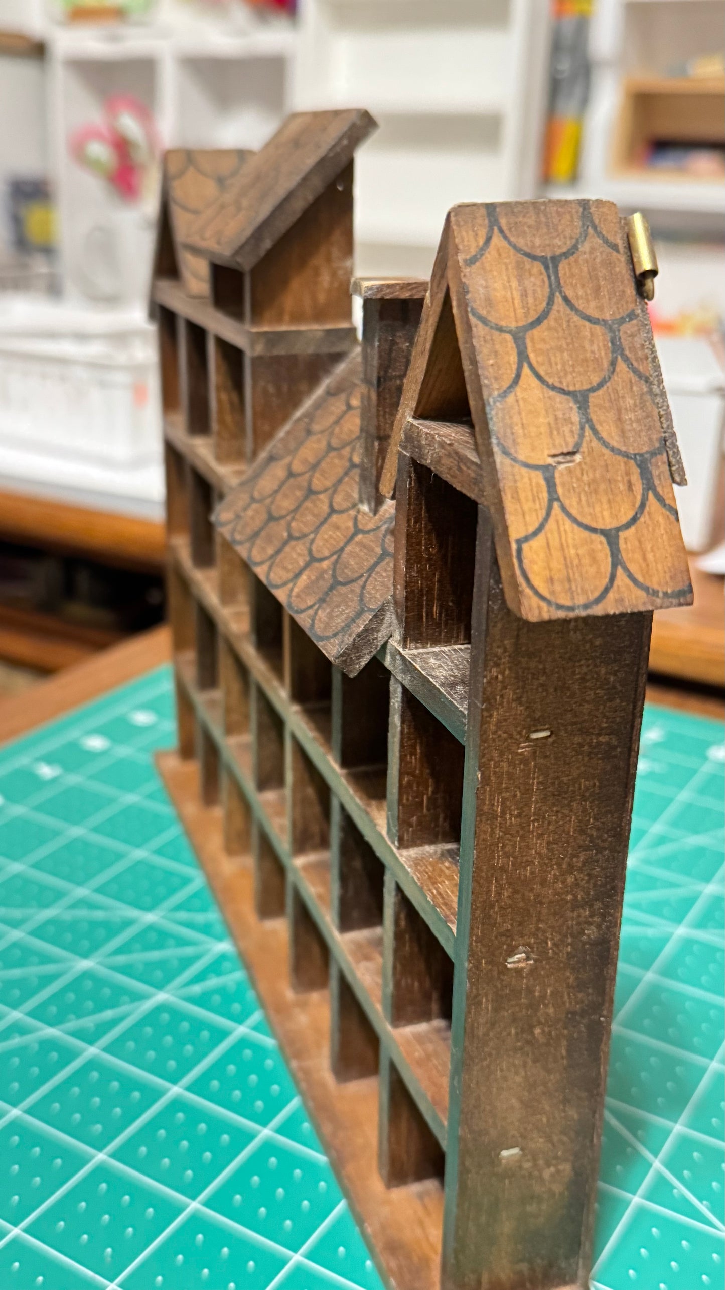 Vintage Wood House Shaped Wood Shelf