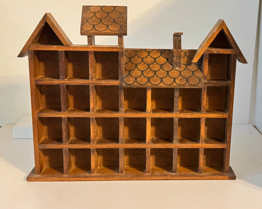 Vintage Wood House Shaped Wood Shelf