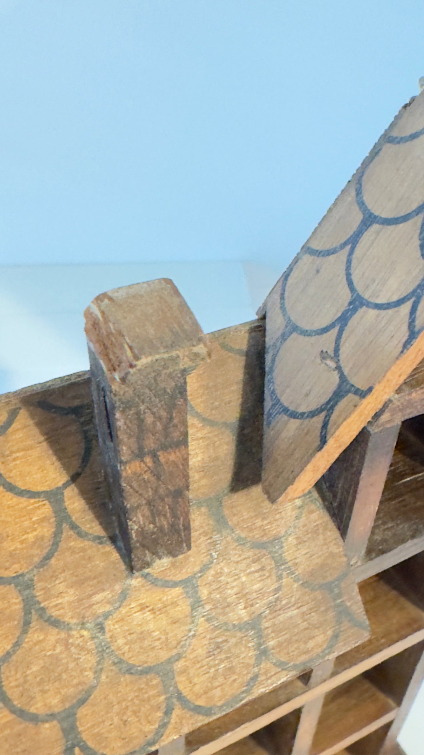 Vintage Wood House Shaped Wood Shelf