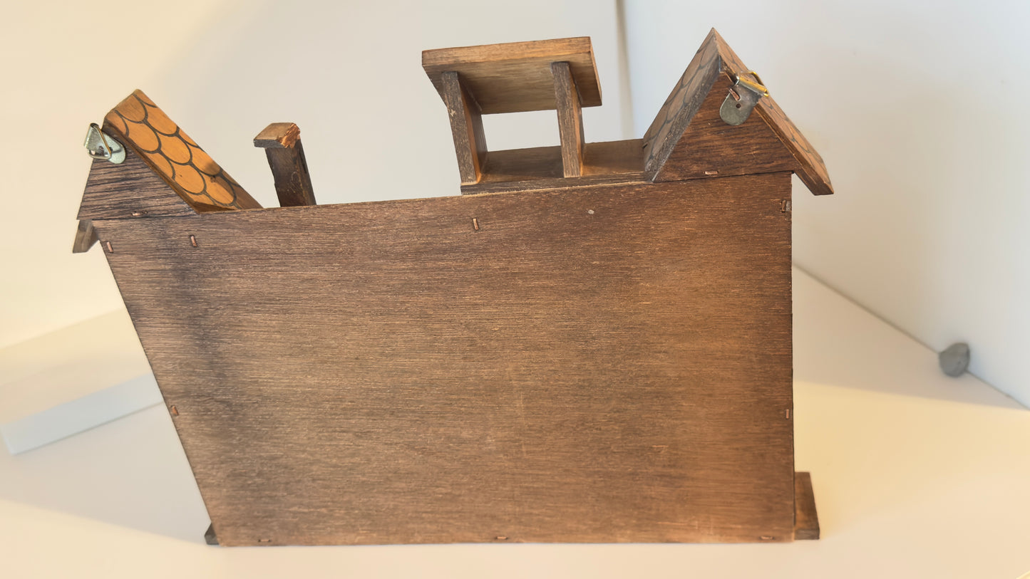 Vintage Wood House Shaped Wood Shelf