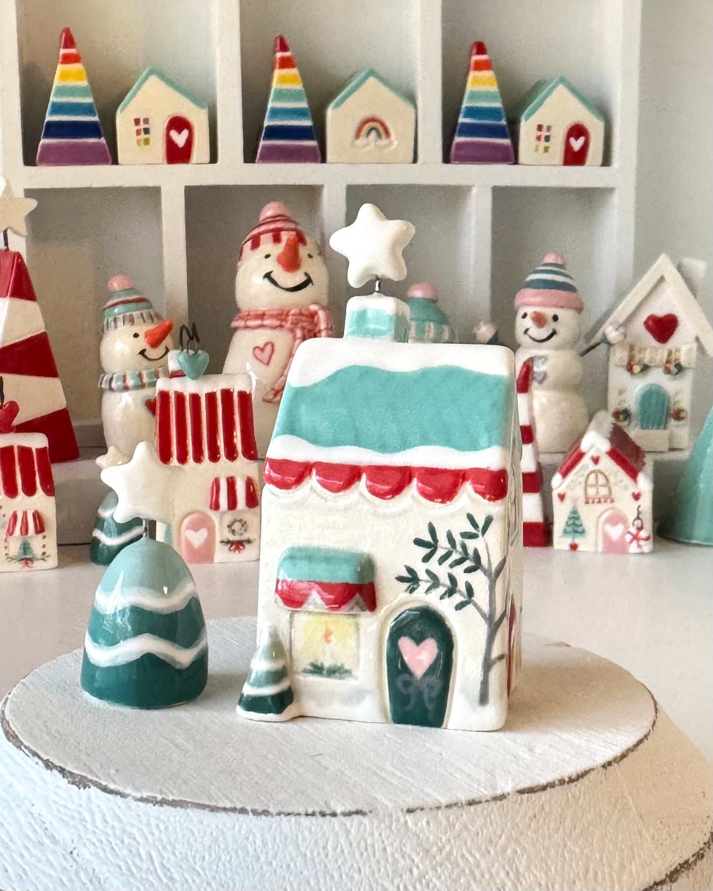 Winter House with Star Chimney topper with small tree