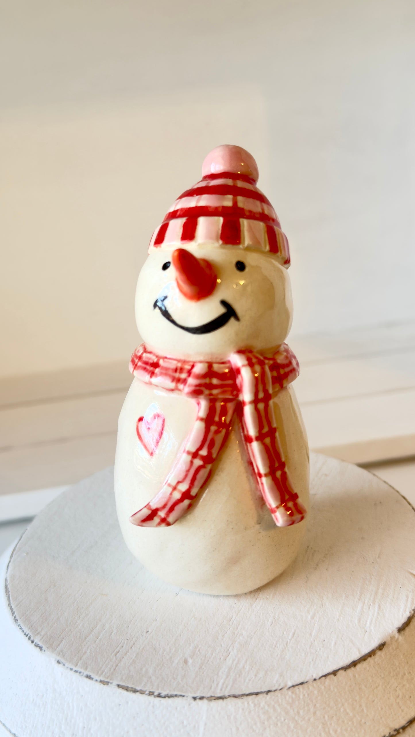 Large Red and Pink Snowman