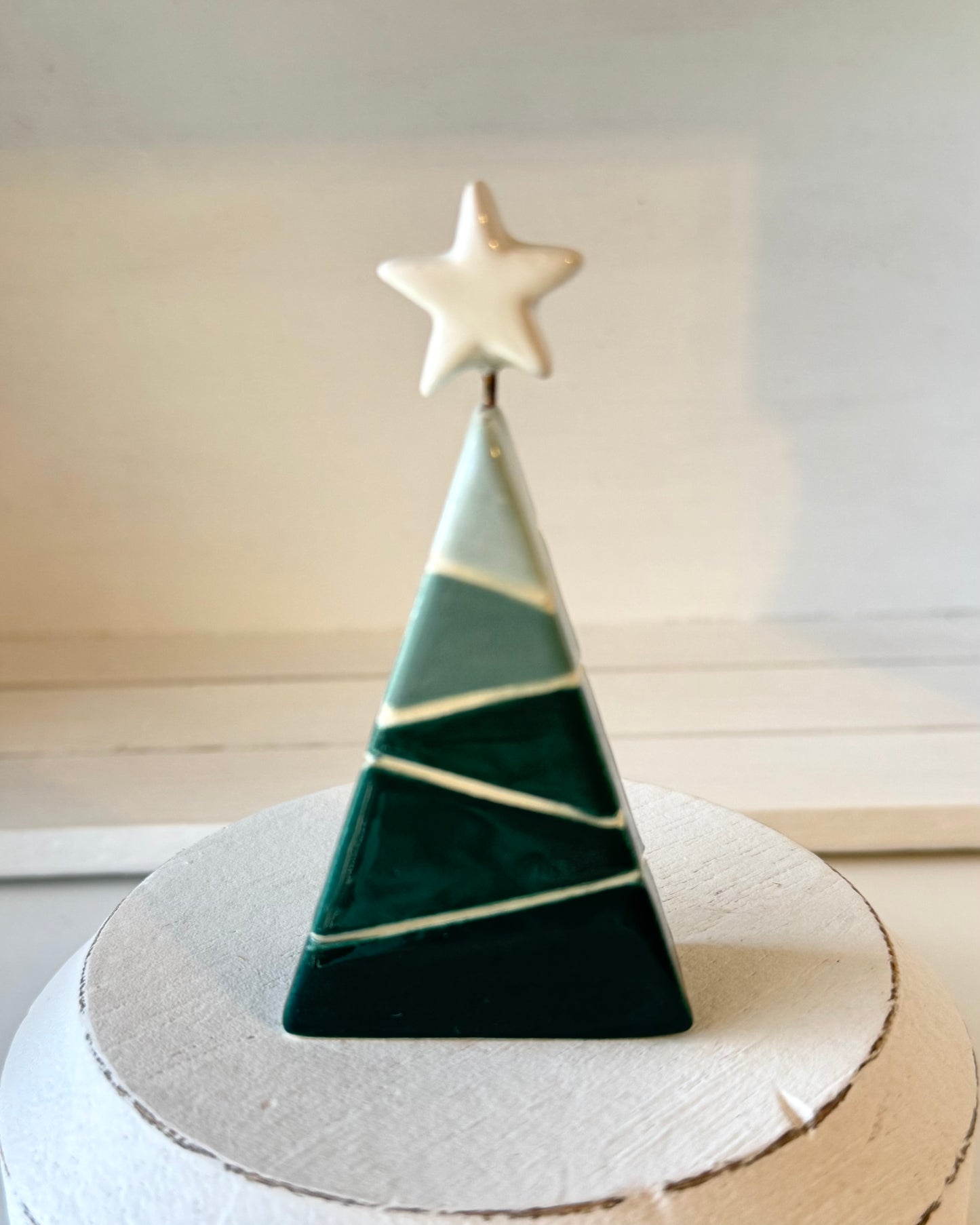 Teal Green Christmas Tree with White Star