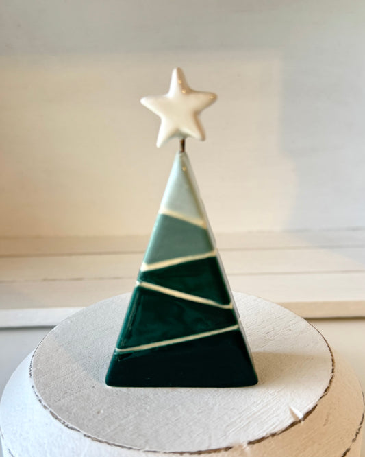 Teal Green Christmas Tree with White Star