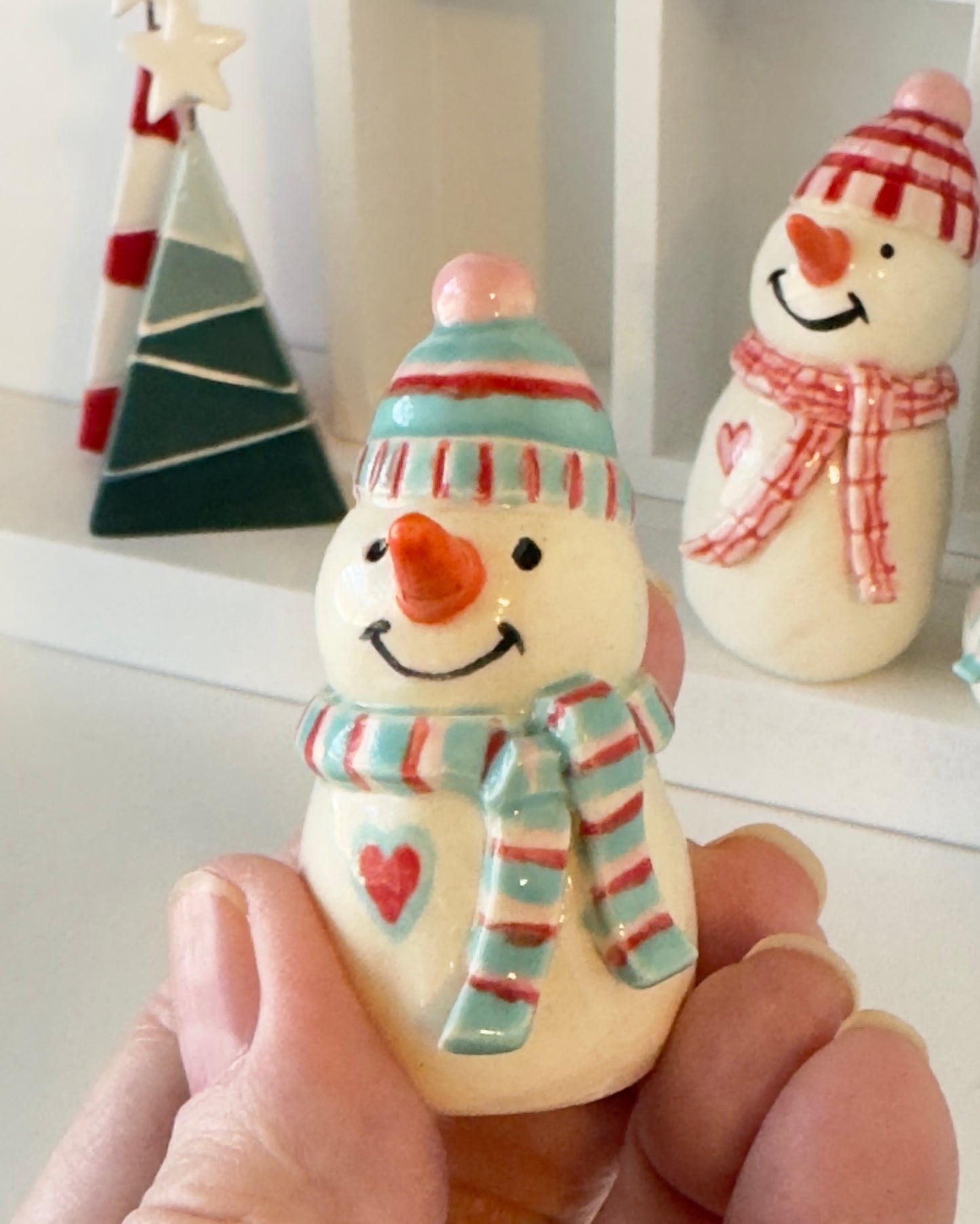 Medium size Red, Blue, and Pink Snowman