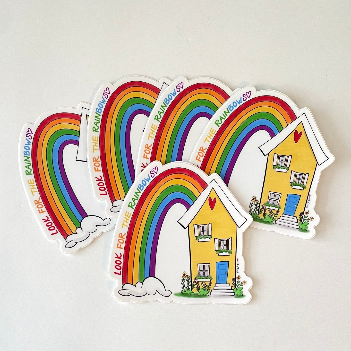 Yellow House Rainbow Vinyl Sticker