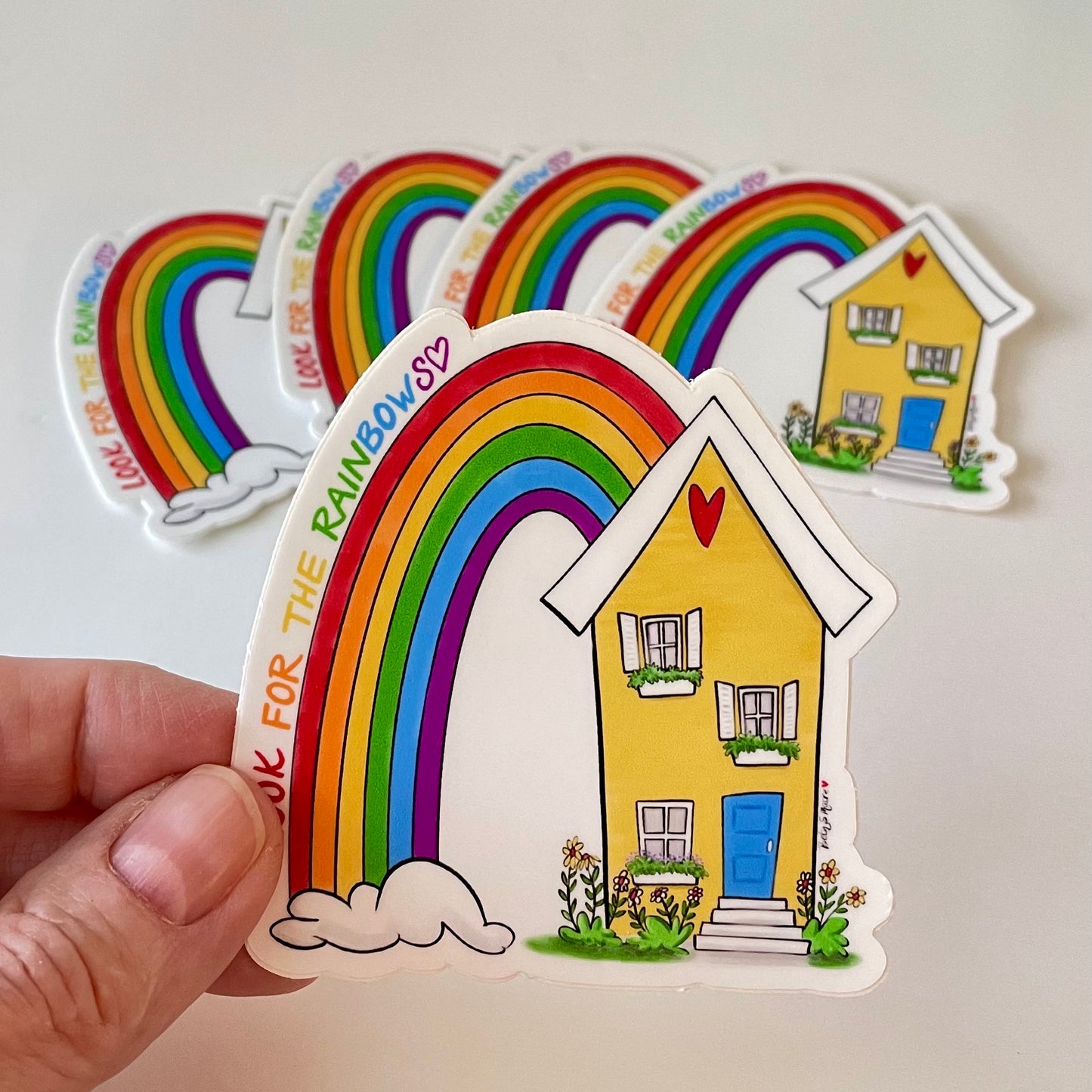 Yellow House Rainbow Vinyl Sticker