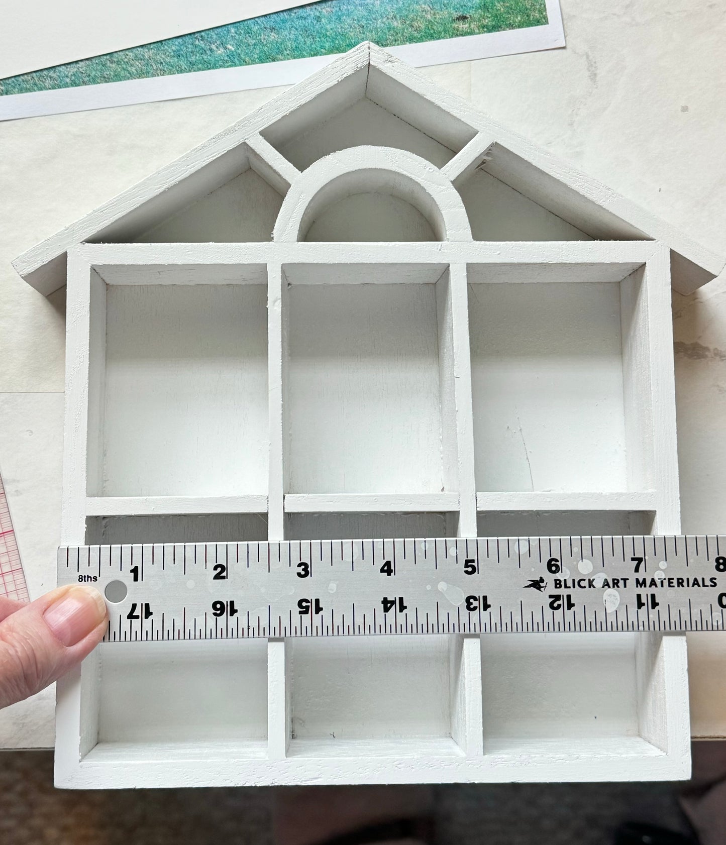 House Shaped Wood Shelf with Arch